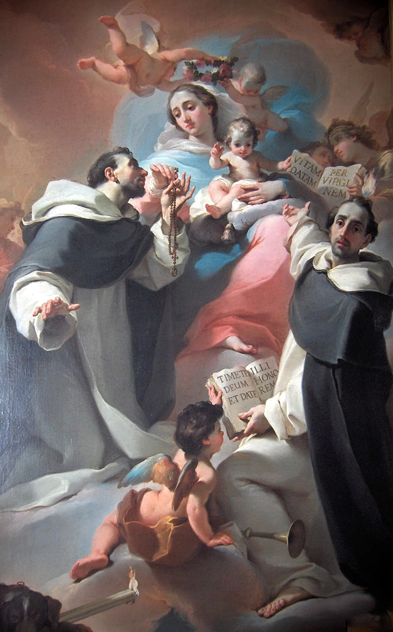 Madonna col Bambino, San Domenico e Vincenzo Ferreri - Museo della Basilica di San Domenico, Budrio, Bologna